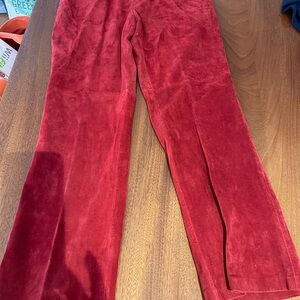 Women's Red/burgundy suede Pants - size 12 Laura Leigh Ltd